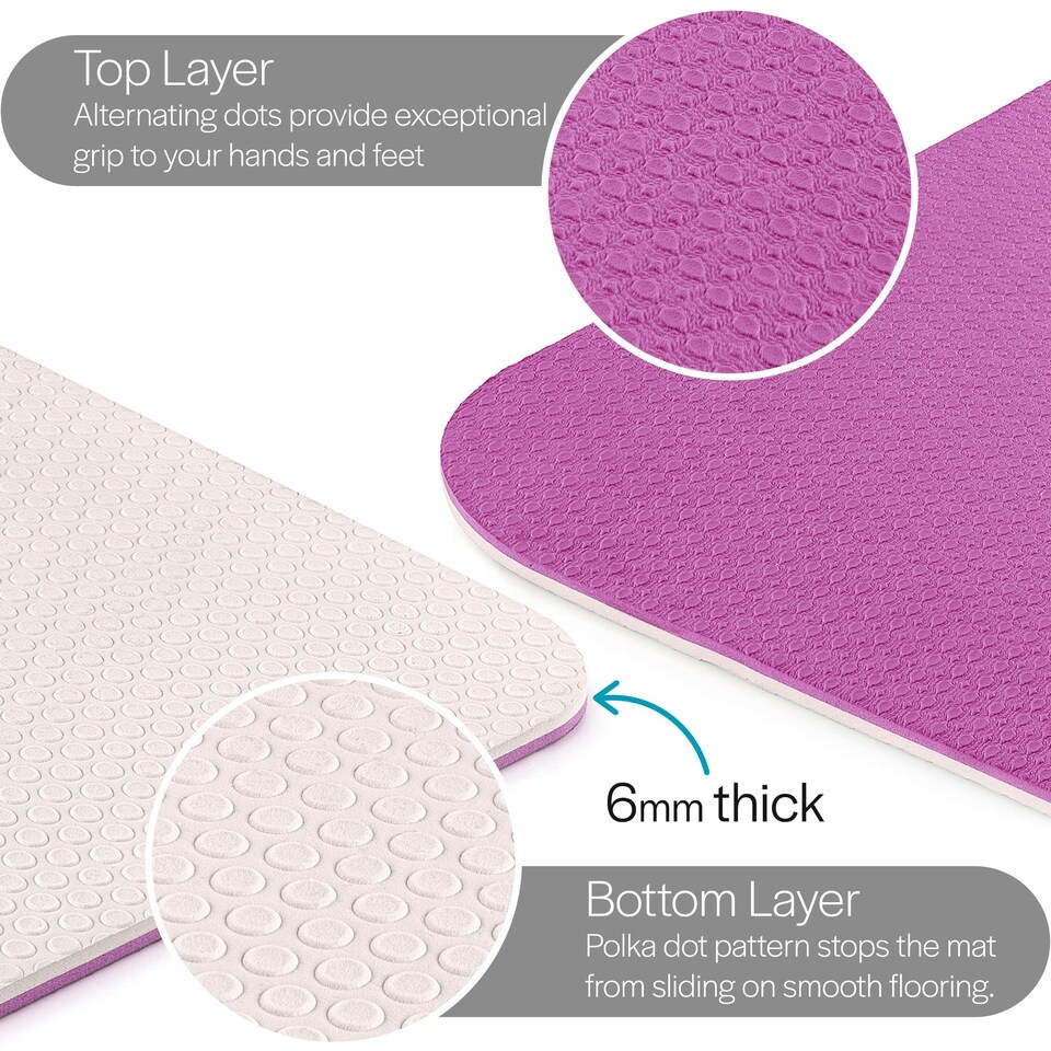 image 1 of TPE Yoga Alignment Mat (6mm Thick) - Purple