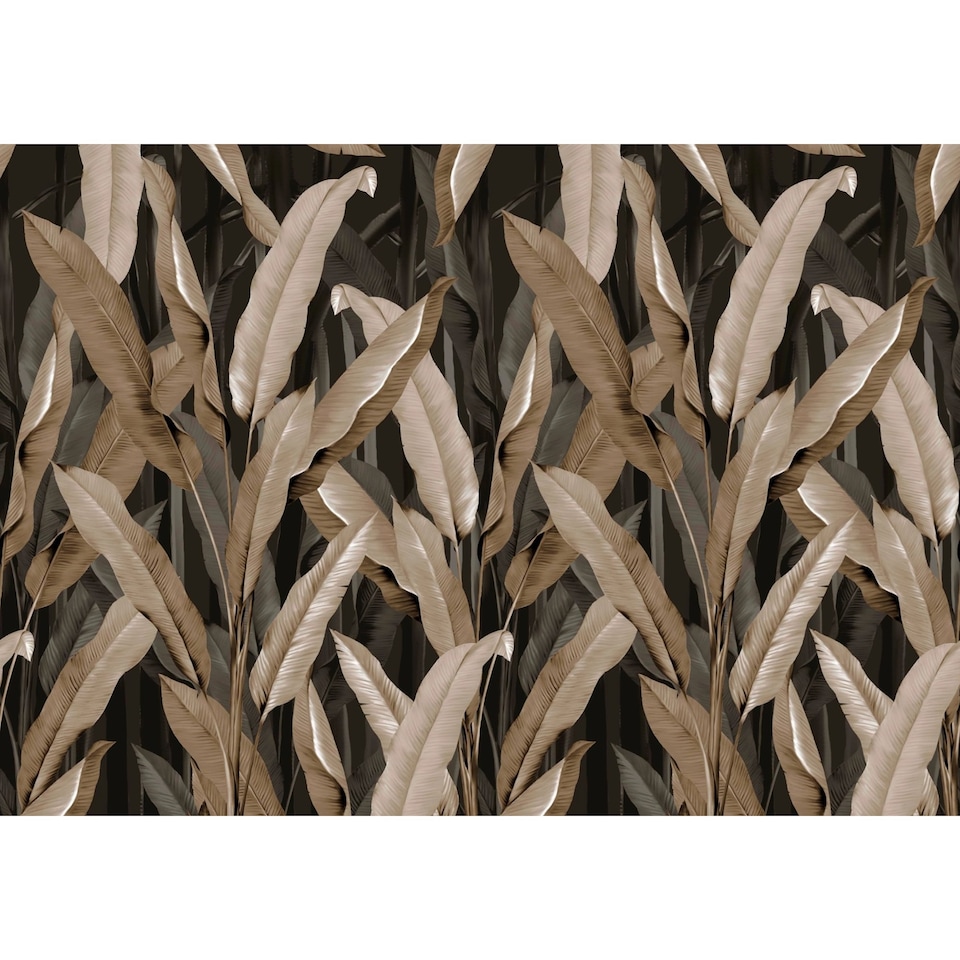 image 1 of Superfresco Easy Banana Leaf Black Print To Order Fixed Size Mural | Black | Black
