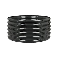 Harbour Housewares Raised Garden Bed - Anthracite Round Bottomless Metal Raised Bed Galvanised Steel Planter Box 90 x 45cm