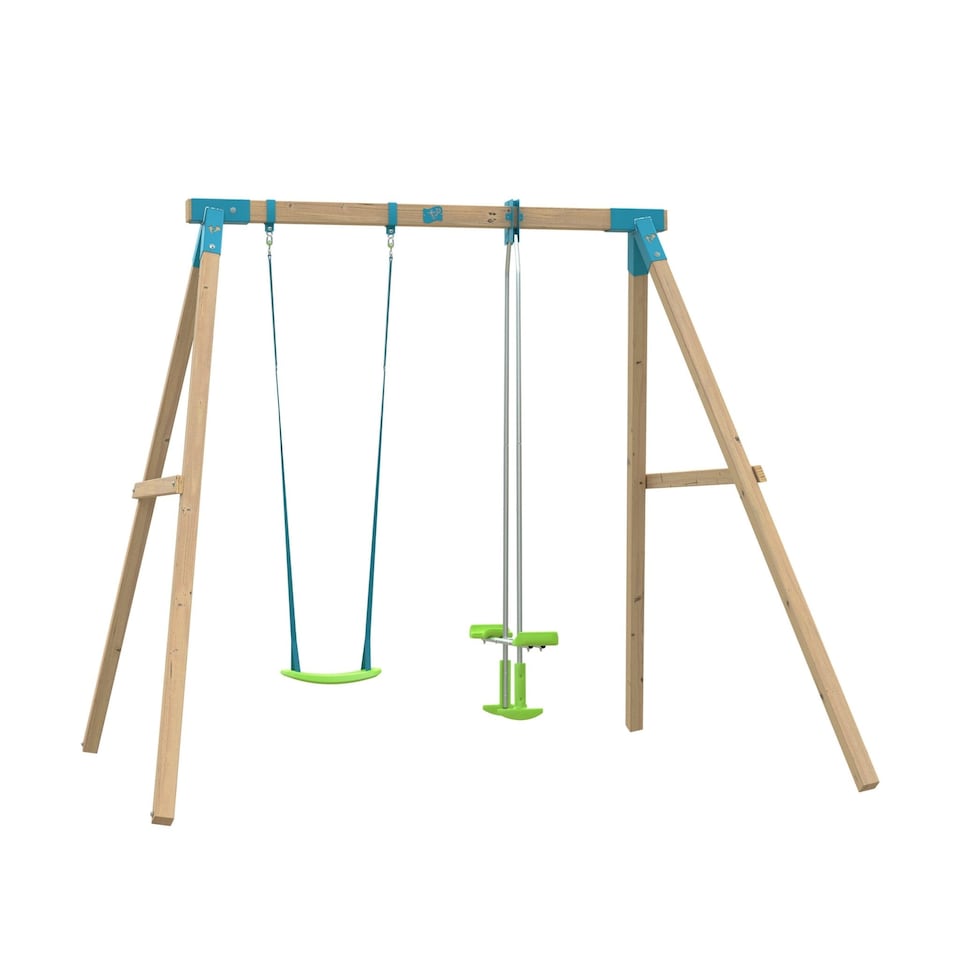 image 1 of TP Kingswood Double Squarewood Swing Set with Glider - FSC® certified
