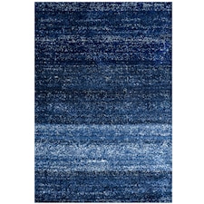 KUKOON Navy Blue Striped Mottled Shaggy Area Rug 160cm x 230cm Blue