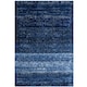 image 1 of KUKOON Navy Blue Striped Mottled Shaggy Area Rug 160cm x 230cm Blue