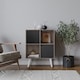 image 3 of Anthracite Oak 4-Cube Storage Unit with 2 Line Doors and Legs | Black | Black & White | 1