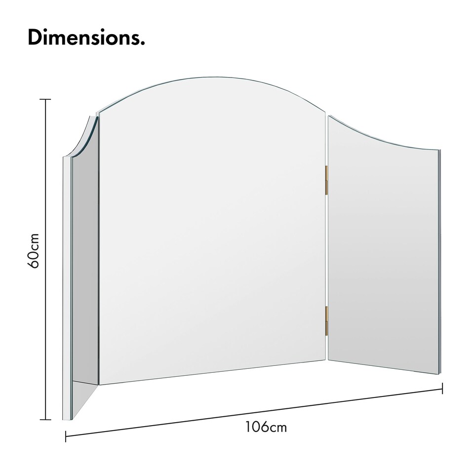 image 1 of BTFY Large Free Standing Trifold Mirror for Dressing Table