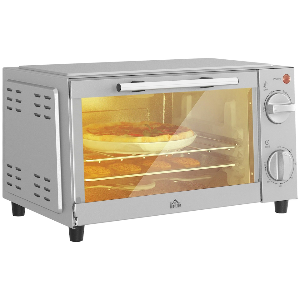 image 1 of HOMCOM Mini Oven 9L Countertop Toaster Oven with Timer Control 750W Cream