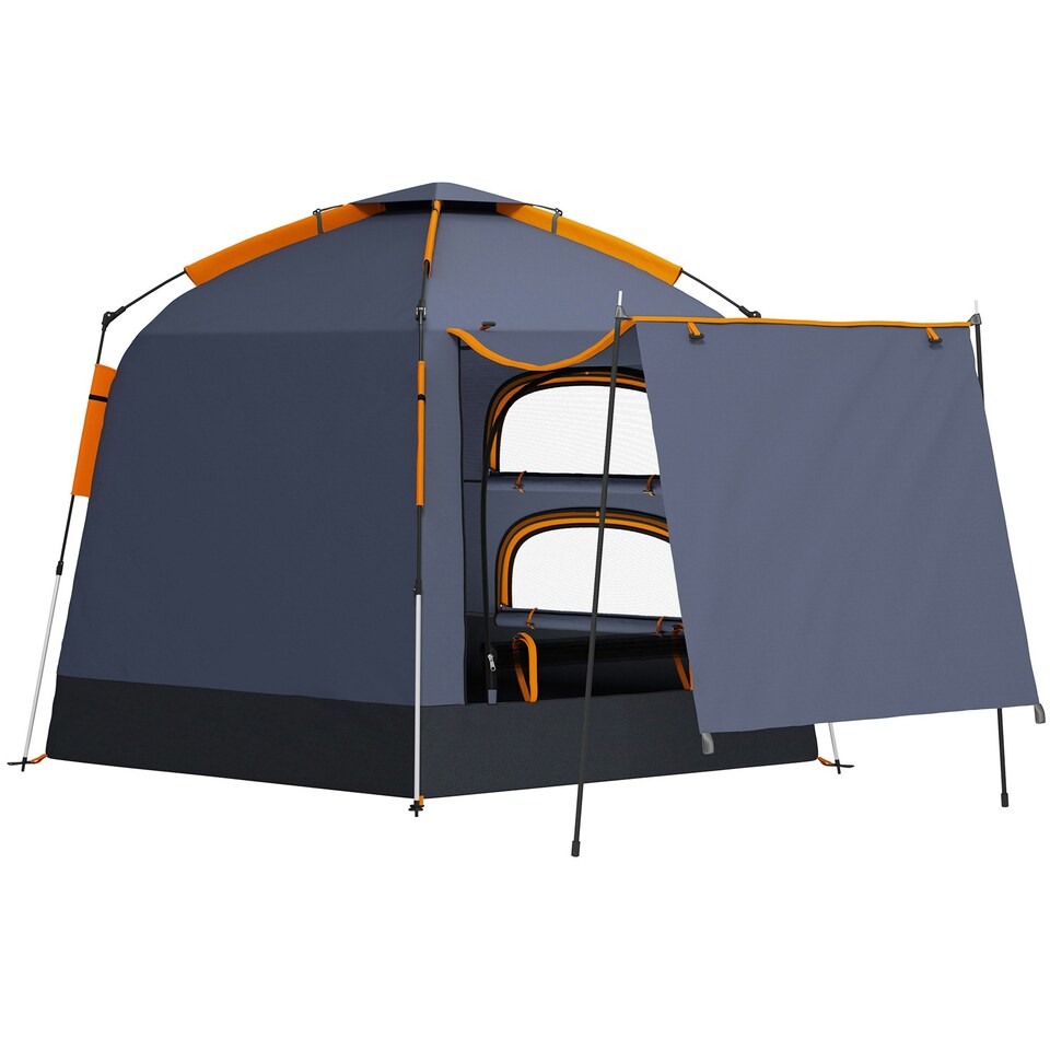 image 1 of Outsunny 2-4 Person Tent, Instant Pop Up Camping Tent Orange | Orange