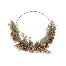 Homescapes Pinecone & Green Fir Wire Christmas Wreath