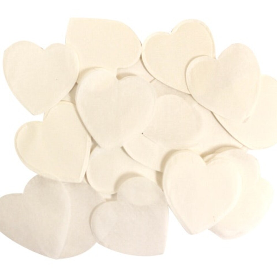 White Heart Shaped Tissue Paper Table Confetti 100 Grams