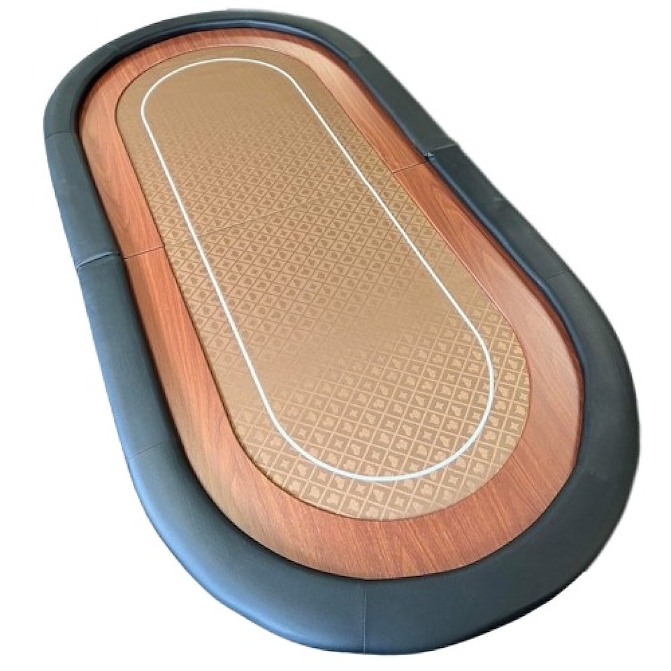 image 1 of Professional Folding Gold Speed Cloth Poker Table Top For 9 Players