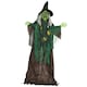 image 1 of HOMCOM 6ft Outdoor Halloween Decoration Witch, Standing Witch Prop Life Size with Sound and Motion Activated, Light Up Eyes Magical Heart, Talking Sound, Posable Arms, Moving Head