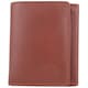 image 2 of London Leathergoods Mens Soft Leather Tri-Fold Coin / Money Wallet with Multiple Features | Brown | Tan