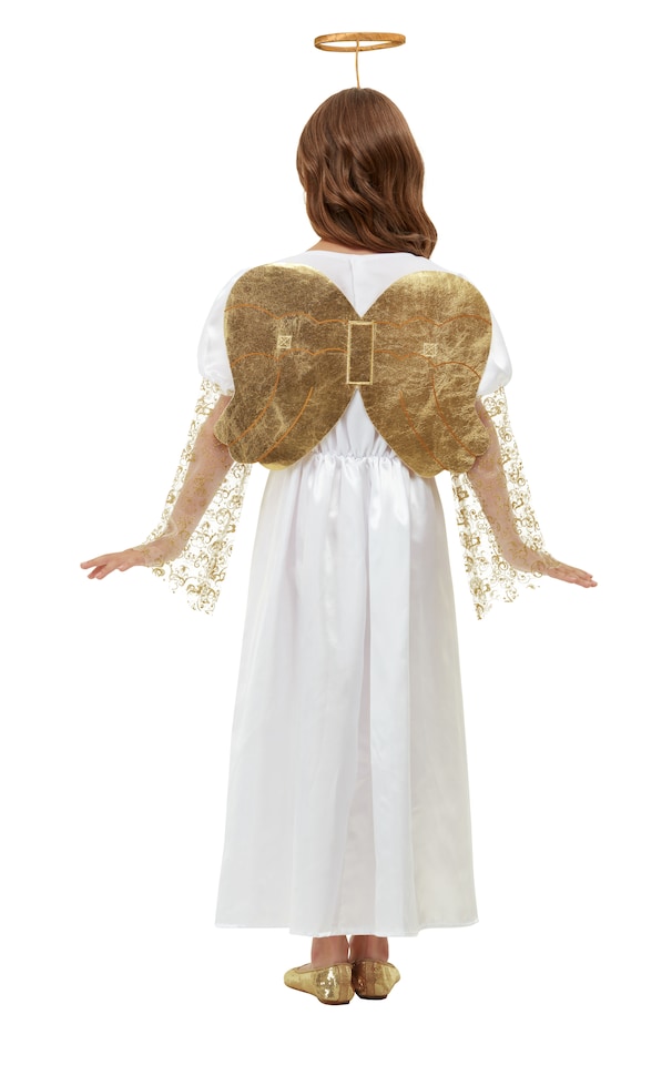 image 1 of Golden Angel Girls Fancy Dress Christmas Nativity Kids Festive Costume Outfit Ne(12-14 Years)