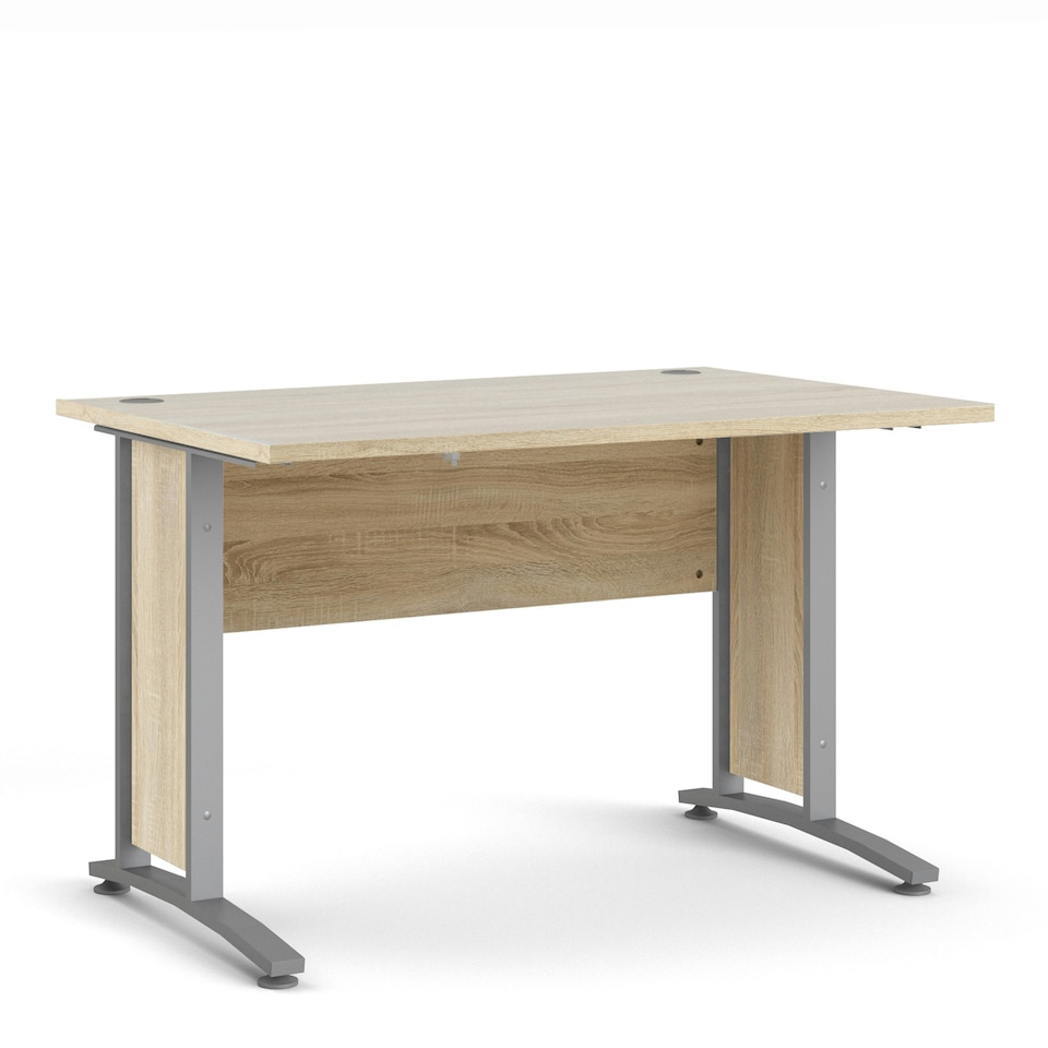 Prima Desk 120cm in Oak with Silver Grey Steel Legs - Tesco Groceries