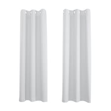 Grey Eyelet Curtains - Thermal Blackout Curtains - 66 x 72 Inch Drop - 2 Panel | Grey | One Size