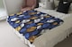 image 3 of White Blue & Gold Leaves On Navy Blanket | Multi