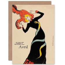 Lautrec Jane Avril Detail Art Blank Just to Say Card