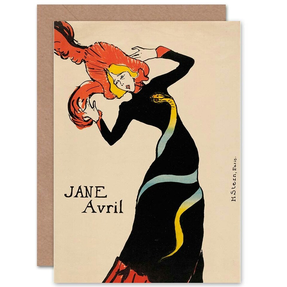 image 1 of Lautrec Jane Avril Detail Art Blank Just to Say Card