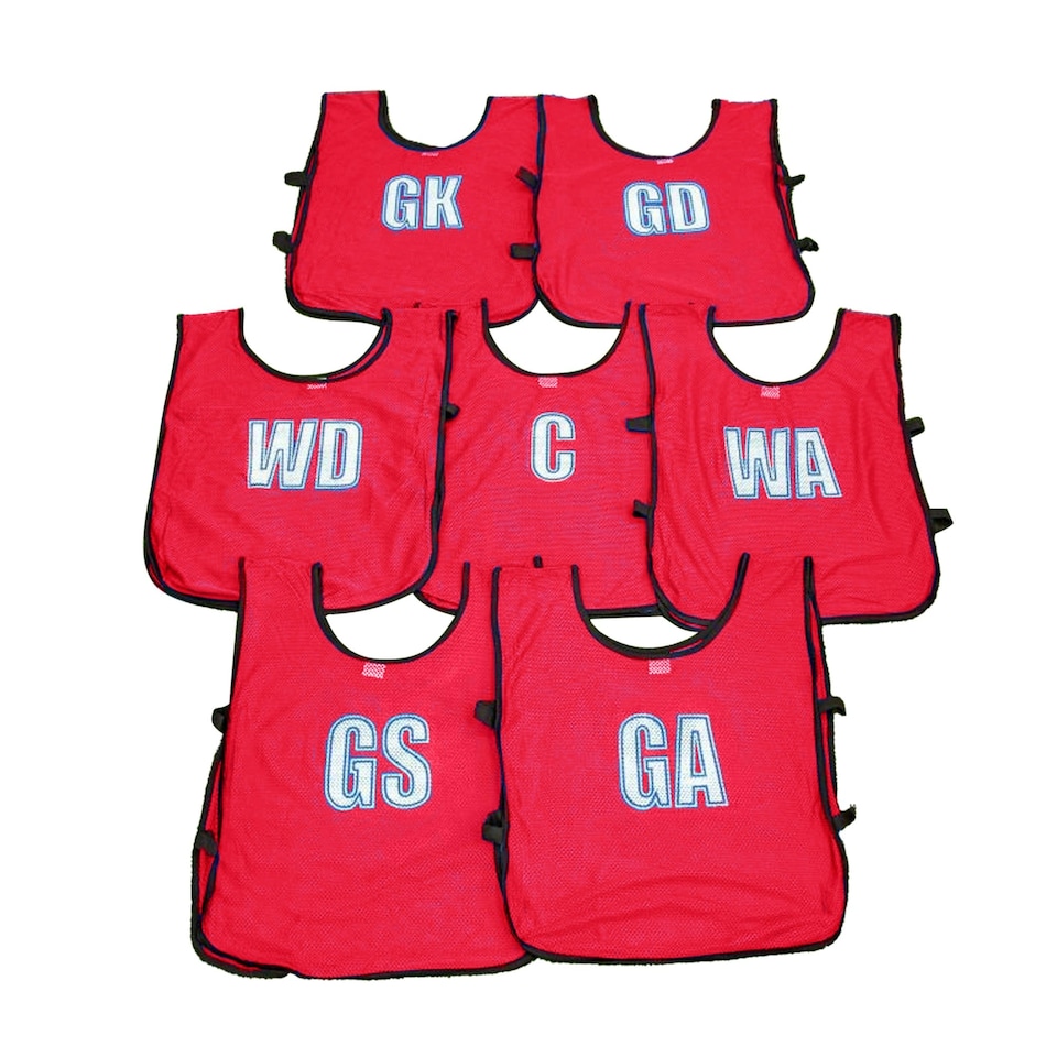 image 1 of Precision Childrens/Kids Mesh Netball Training Bib (Pack of 7) - Red - 4-9 Years