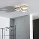 image 4 of Radius Modern Designer Round LED Semi Flush Ceiling Light Chrome, Warm White, IP44