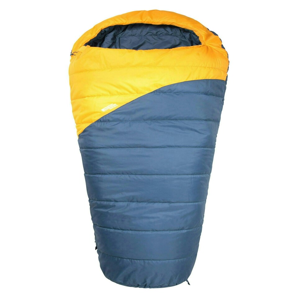 image 1 of Mountain Warehouse Summit Sleeping Bag Ripstop Hooded Mummy Shape Camping Bed Right Handed Zip - Long length (215cm) Yellow