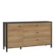 image 1 of High Rock 1 Door 3 Drawer Sideboard in Matt Black/Riviera Oak
