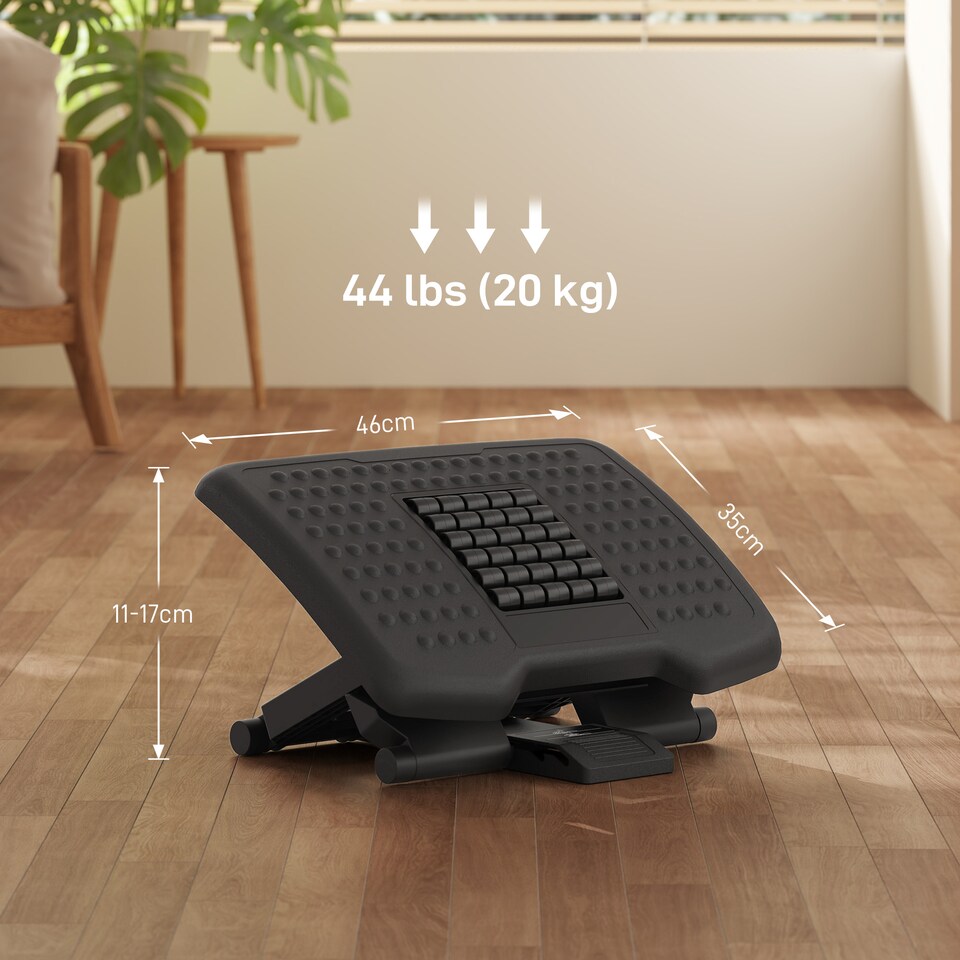 image 1 of Foot Rest for Under Desk with Massage Function, Adjustable Angle and Height