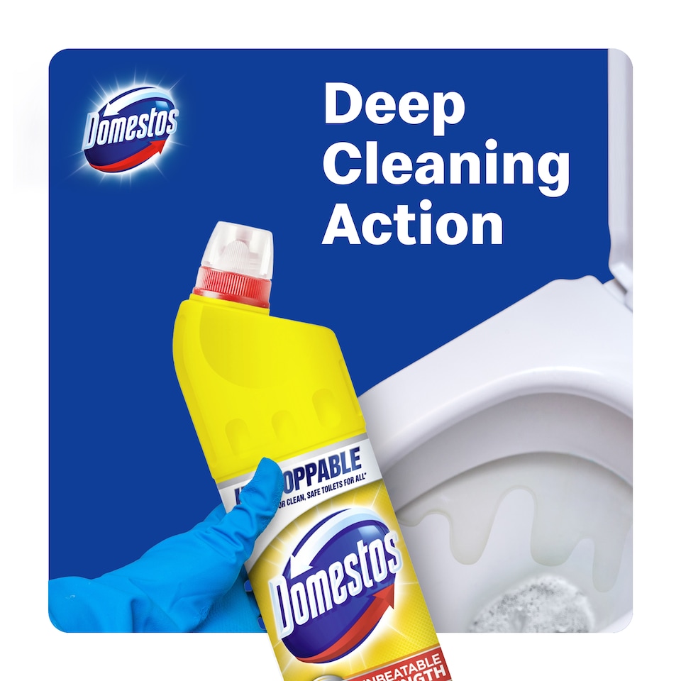 image 1 of Domestos Extended Germ Kill Citrus Fresh Bleach 750ml | Yellow | 9 - Yellow | 6750ml | 9
