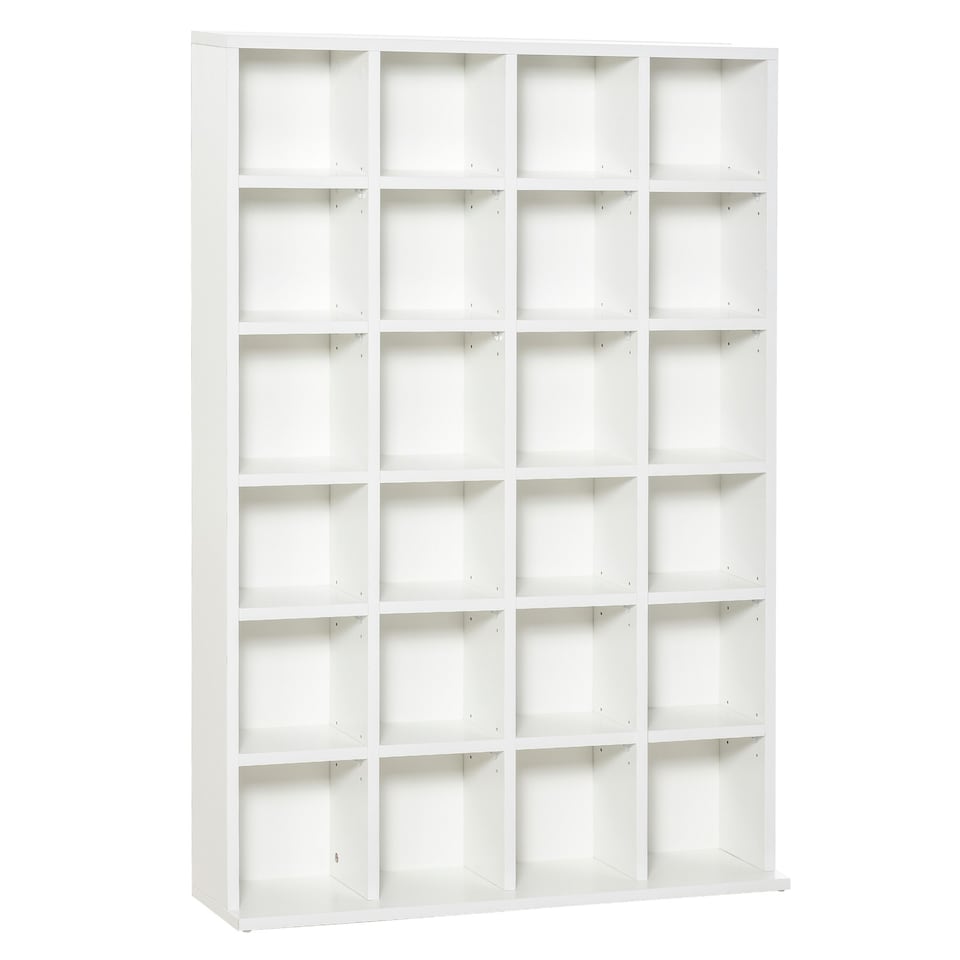 image 1 of HOMCOM DVD CD Media Storage Rack, Video Display Unit, 89 x 130.5 cm, White