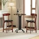 image 5 of COSTWAY Bar Stools Set of 2 Upholstered Kitchen Stools 60cm Brown
