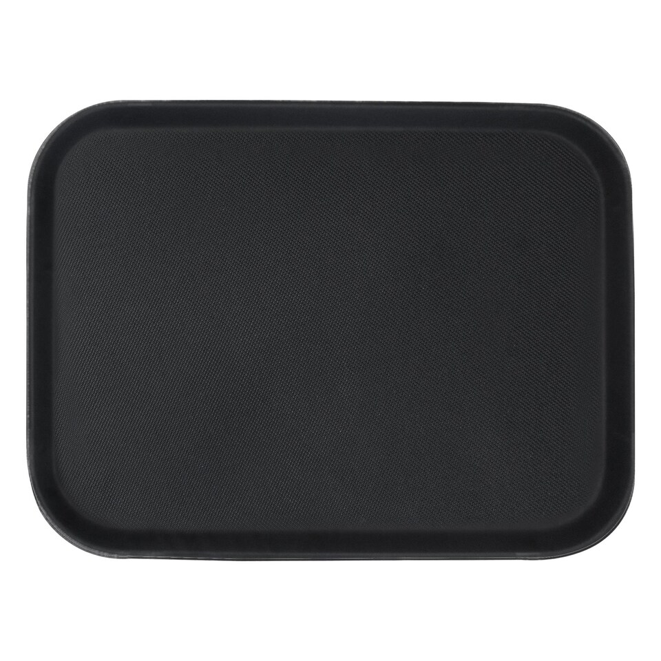 image 1 of Argon Tableware Rectangle Non-Slip Serving Tray - 41cm x 30.5cm - Black | Black | Black