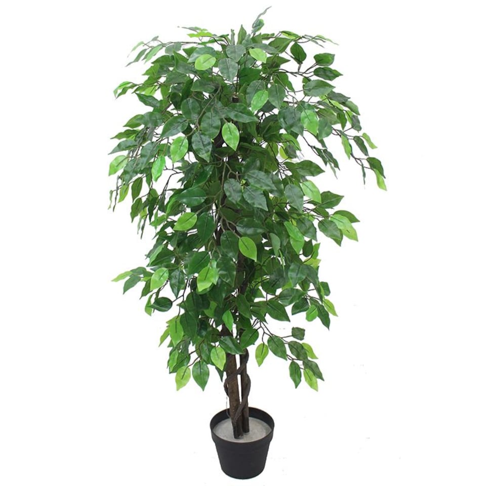 image 1 of Artificial Ficus Tree Plant Green Extra Large Bushy Ficus 120cm 4ft Realistic Botanik | Green | 4ft