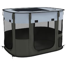 PawHut Portable Dog Pen for Puppies, Rabbits, Kittens, Guinea Pigs - Grey