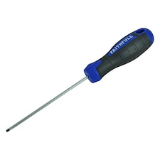 Faithfull Soft Grip Screwdriver, Flared Slotted - Multi Colour - 100mm x 5.5mm