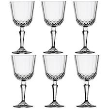 Diony Wine Party Cocktail Drinking Glasses Goblets Set 230ml | Clear | Set of 6 | Set of 6