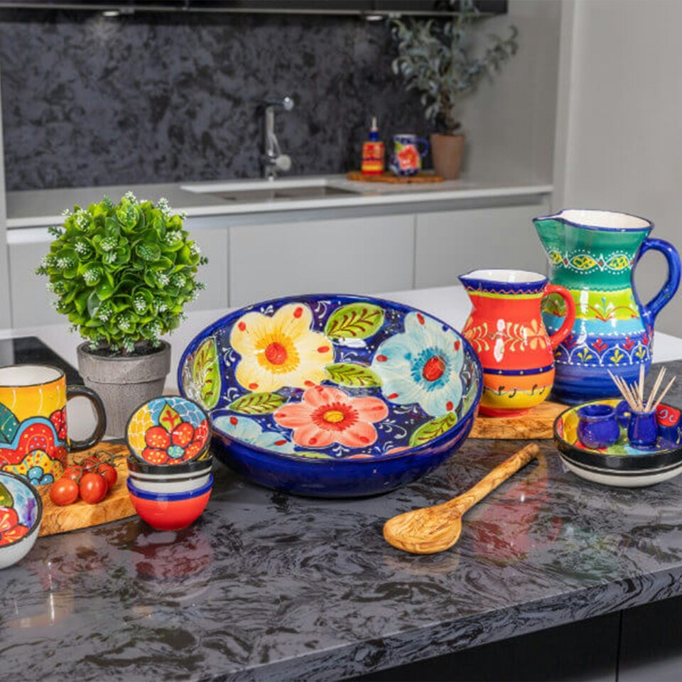 image 1 of Verano Spanish Ceramics Classic Spanish Large Bowl - 30cm Floral Multi