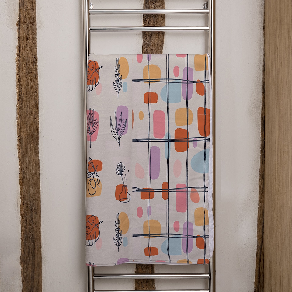 image 1 of Leaves and Flowers, Abstract shapes Designer Bath Towel | Multi