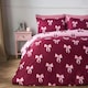 image 4 of OHS Bow Reversible Soft Cosy Plump Duvet Cover and Pillowcase Bedding Set Pink | Single
