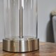 image 4 of ValueLights Balan Brushed Chrome Table Lamp Grey Shade