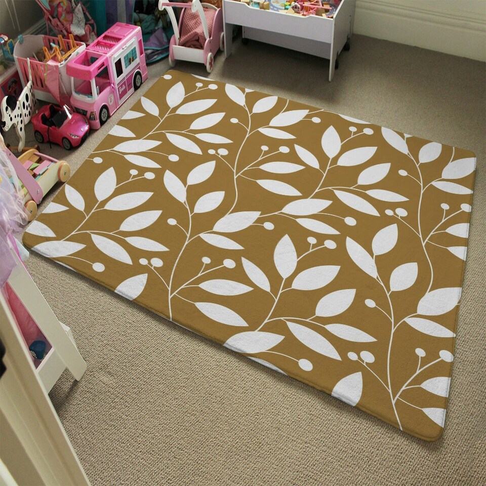 image 1 of White Leaves (Rug) Cream | XL: 160x230cm