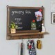 image 2 of Wooden Chalkboard With Wall Hooks Brown Brown | One Size