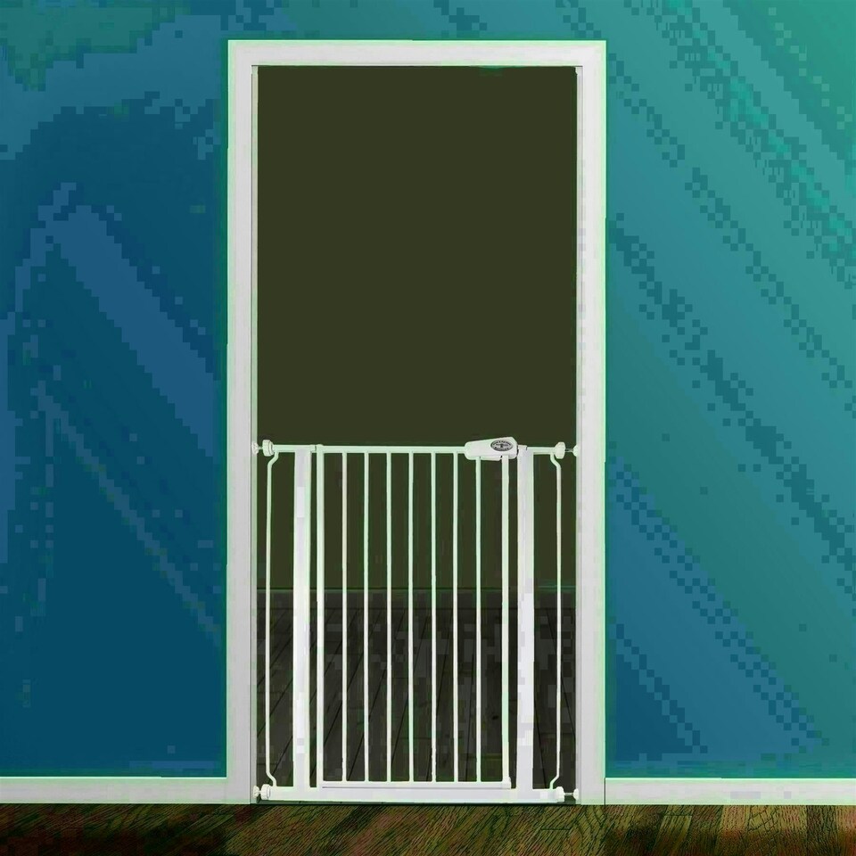 image 1 of Bettacare Extra Tall Pressure Installed Premium Pet Gate, 75cm - 83cm, White, Pressure Fit Stair Gate for Dog, Safety Barrier for Puppy