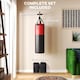 image 4 of SPORTNOW Unfilled Punch Bag with Boxing Gloves and Wall Mounted Bracket | Red | Black and Red