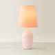 image 4 of ValueLights Arlo Pink Rose Ceramic Table Lamp with Rose Shade & Bulb | Pink