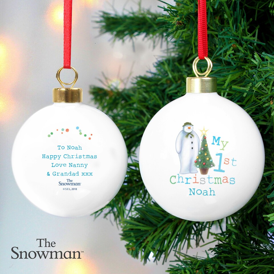 image 1 of Personalised The Snowman My 1st Christmas Bauble