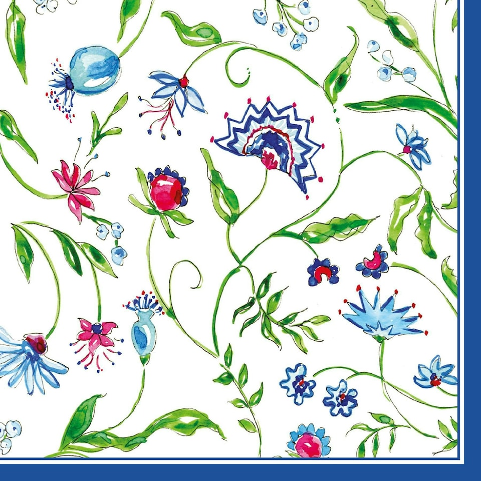 IHR Ella Blue Cocktail Napkin 25cm 3ply 20 Pack