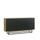image 4 of Sideboard 140cm Oak Body with Black Drawer and Door Fronts Multi
