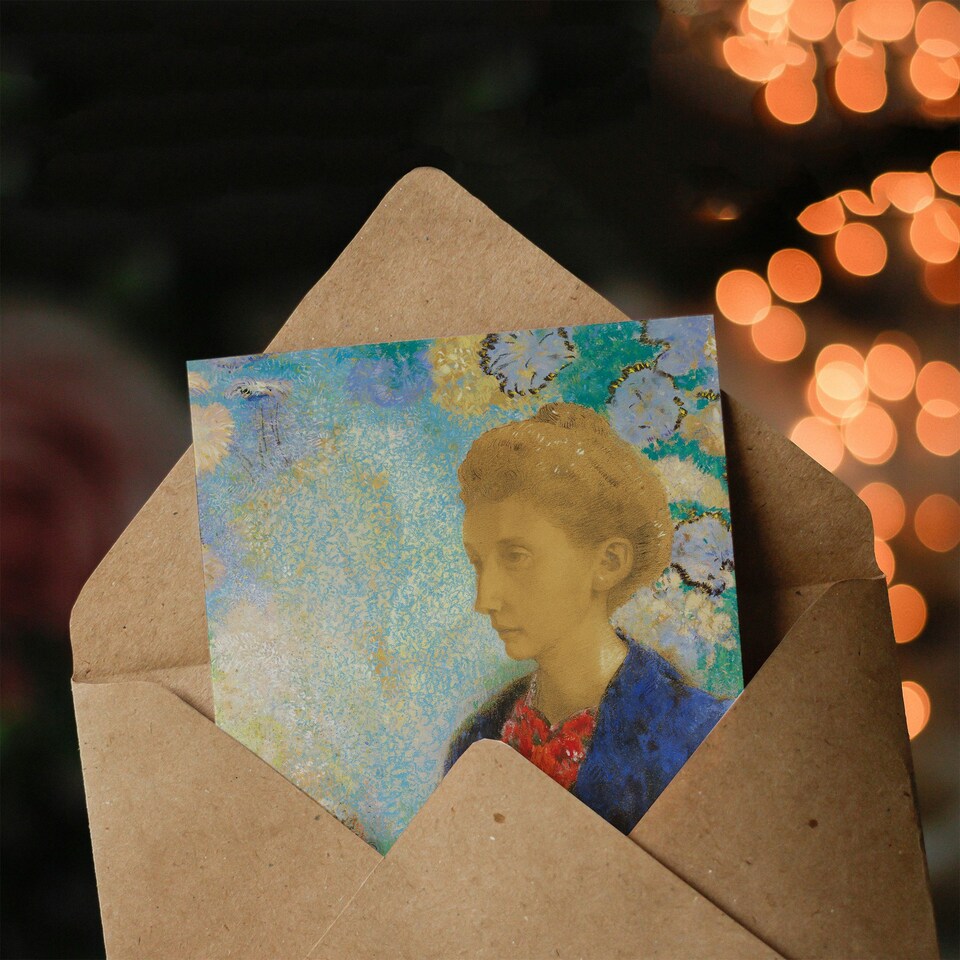 image 1 of Odilon Redon Art Card Baroness of Domecy Portrait