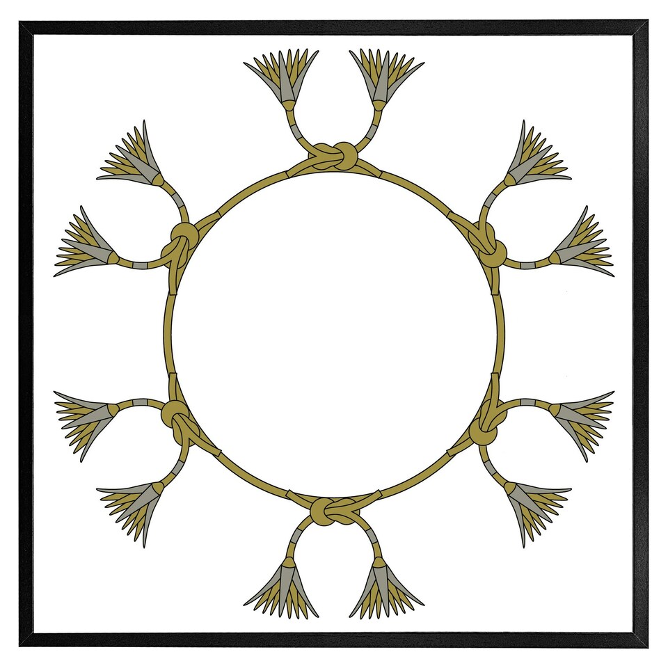 image 1 of Ancient egyptian lotus motifs (Picture Frame) Grey | M