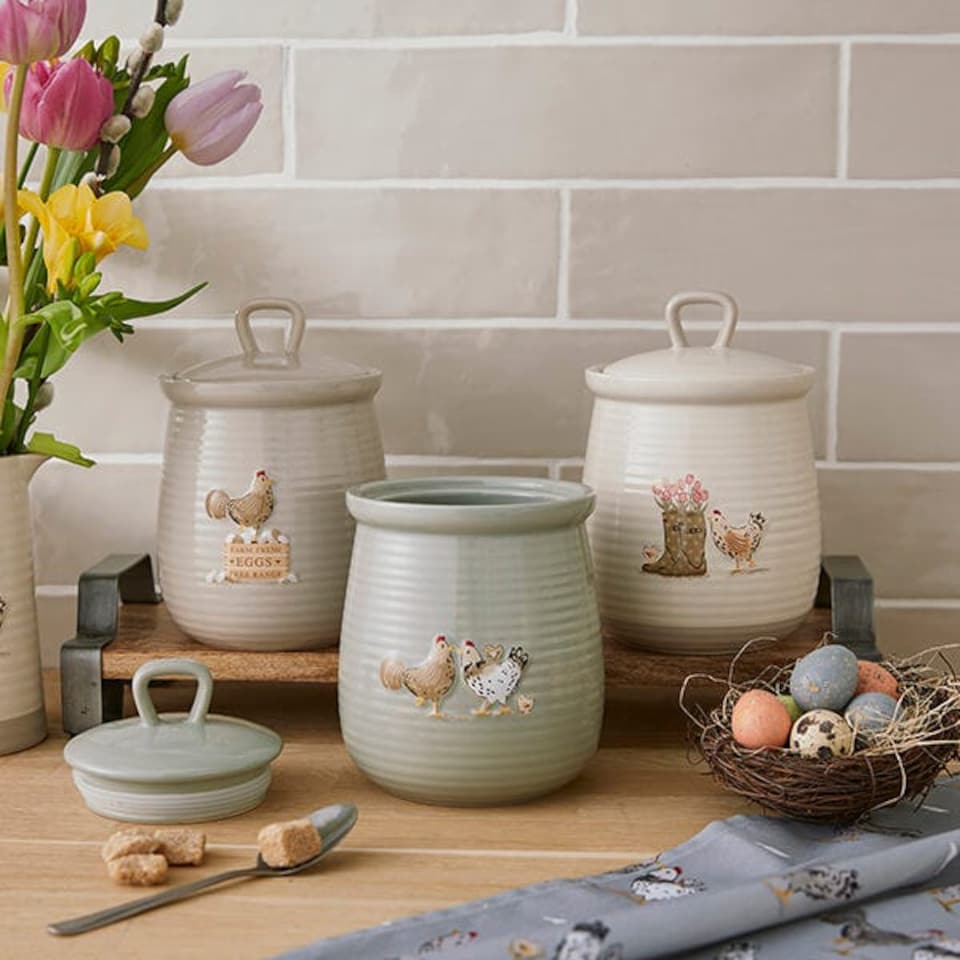 image 1 of Cooksmart Hen House Lane Farm Fresh Eggs Canister