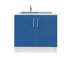 JD Greta 1000mm Utility Room Sink Unit With Tap, Kitchen Base Cabinet - Navy Matt | Blue